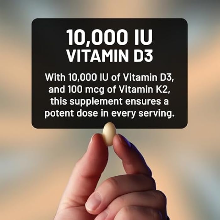 NatureWise Magnesium Glycinate 550mg + High-Dose 10000 IU Vitamin D3 K2 100 mcg - D3 K2 Magnesium Supplement - Chelated for High Absorption - Bone Support - Non-GMO, USA Manufactured - [30-Day Supply] - Image 4
