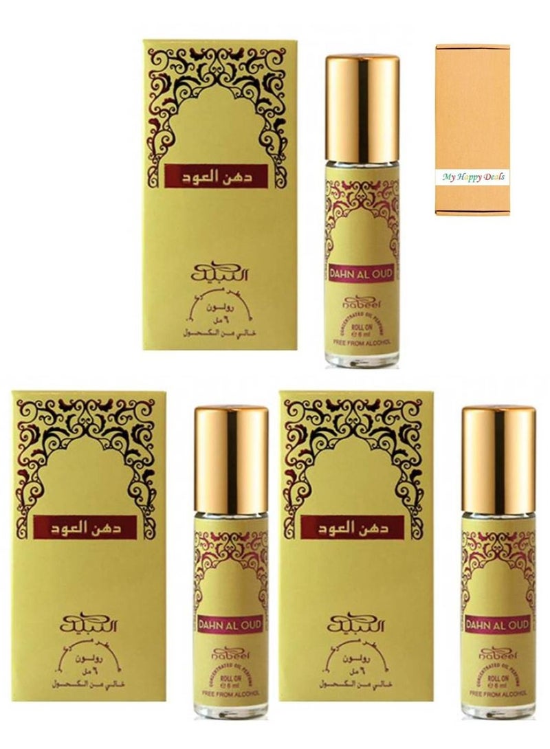 نبيل 3 حبات نبيل دهن العود عطر خال من الكحول 6 مل - Image 1