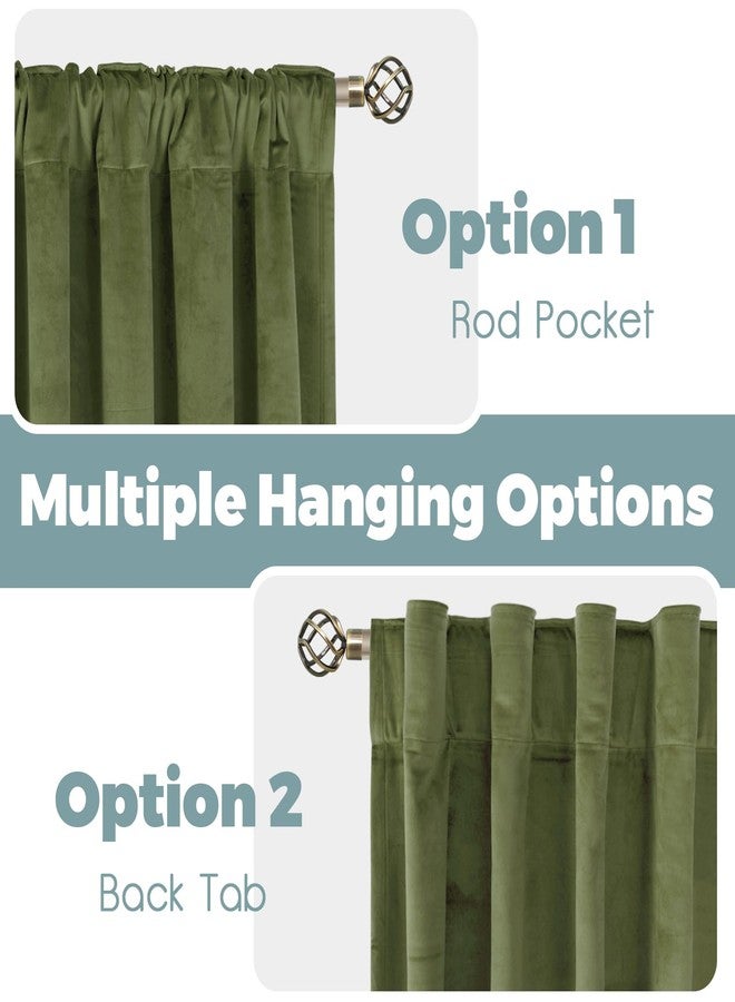 BGment ستائر مخملية بلون أخضر حكيم من BGment، طولها 84 بوصة، ستائر معتمة فائقة النعومة، عازلة للحرارة، مزودة بحلقة خلفية وجيب للعمود، مناسبة لغرفة النوم/غرفة المعيشة، طقم من لوحتين، 52 × 84 بوصة - Image 3