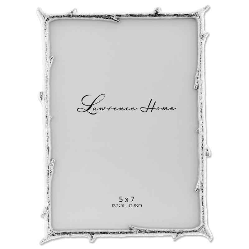 Lawrence Frames 712657 5x7 Silver Metal Natural Branch Design Picture Frame - Image 1