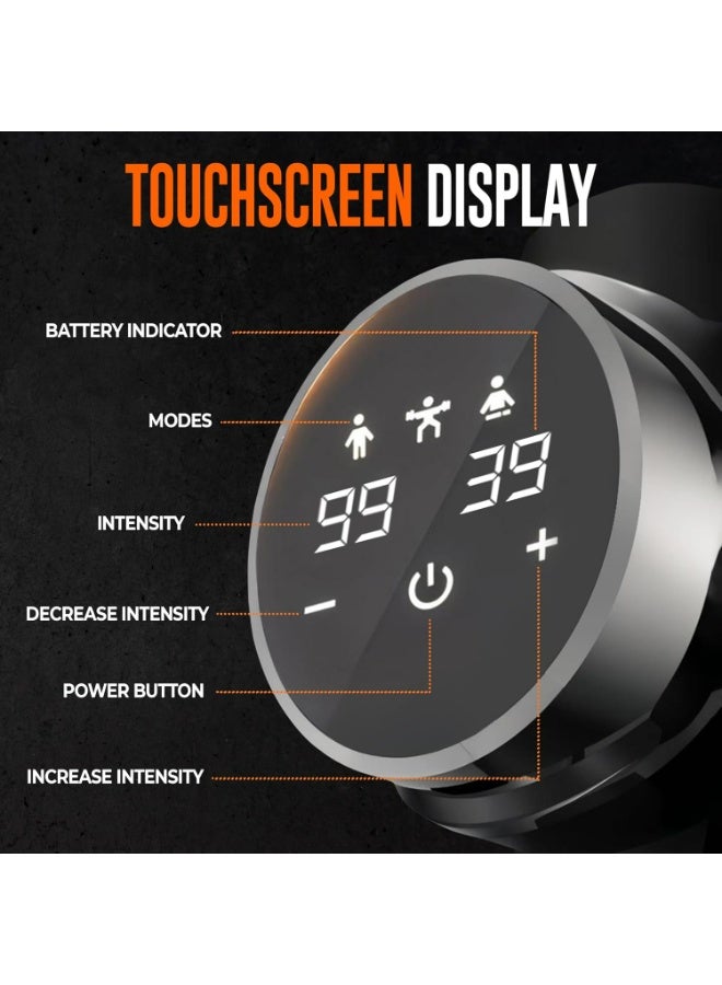 Beardo Deep Tissue Massage Gun | Sports Massager | Full Body Massager Machine for Pain Relief | 99 Performance Modes | Massage Machine for Body Pain | Faster Muscle Recovery with Multiple Attachments - Image 2