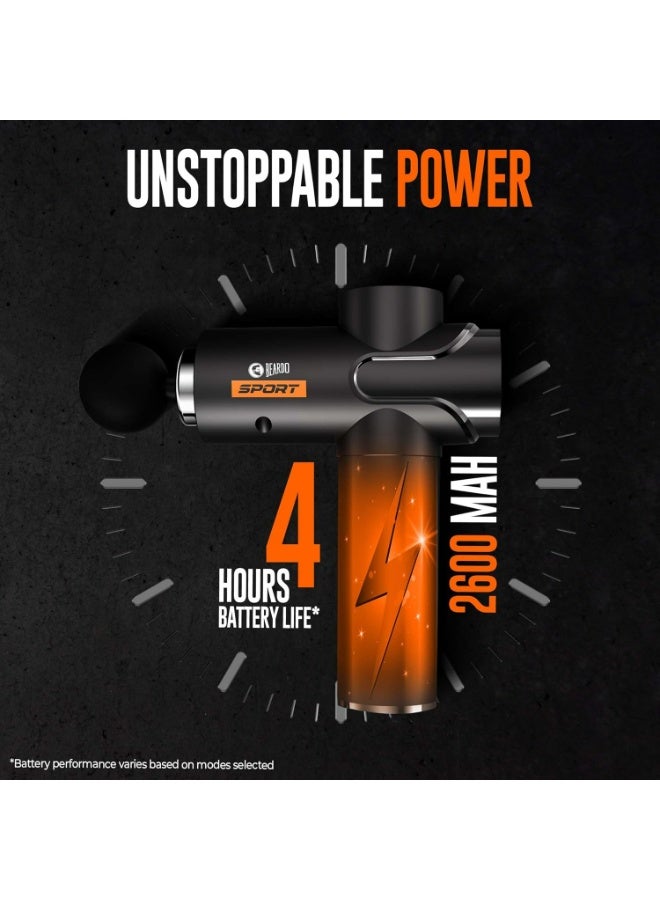 Beardo Deep Tissue Massage Gun | Sports Massager | Full Body Massager Machine for Pain Relief | 99 Performance Modes | Massage Machine for Body Pain | Faster Muscle Recovery with Multiple Attachments - Image 1