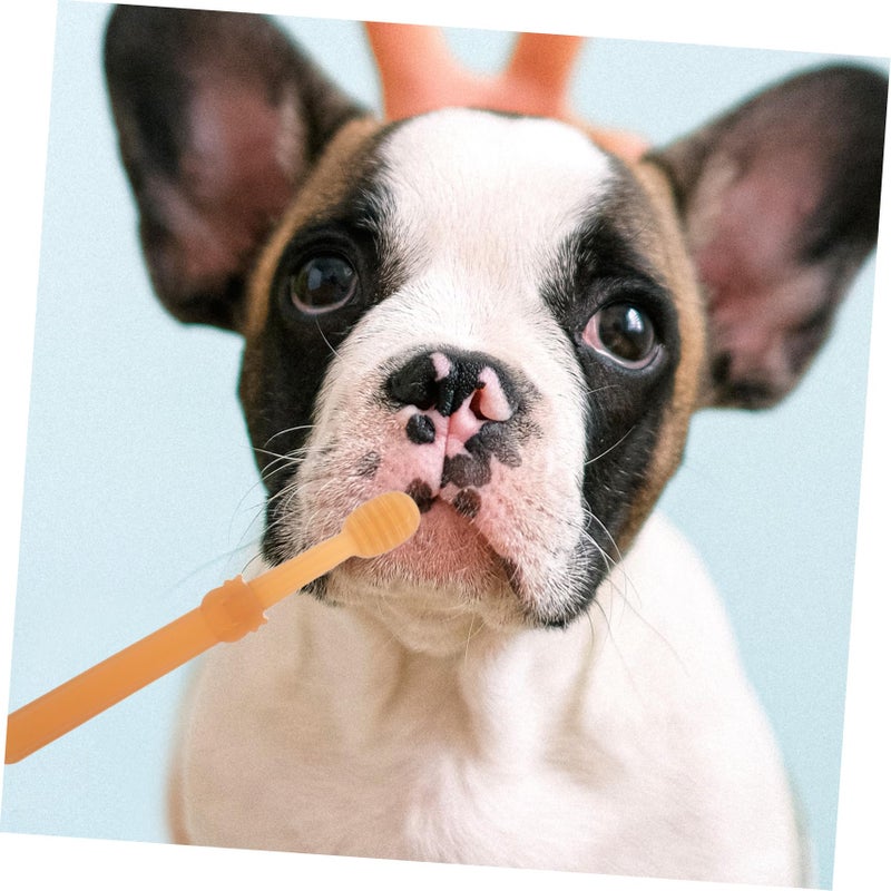 Soft Silicone Dual Head Pet Toothbrush For Dogs Cats Plaque Removal Oral Care With Storage Case - Image 3