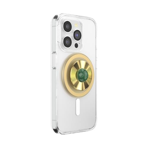 PopSockets Phone Grip for MagSafe with Kickstand, Magnetic Stand, Swappable Top, Secure Hold for iPhone MagSafe Cases, Phone & Tablet Grip, Cute PopSockets - Gem Brooch Jade - Image 3