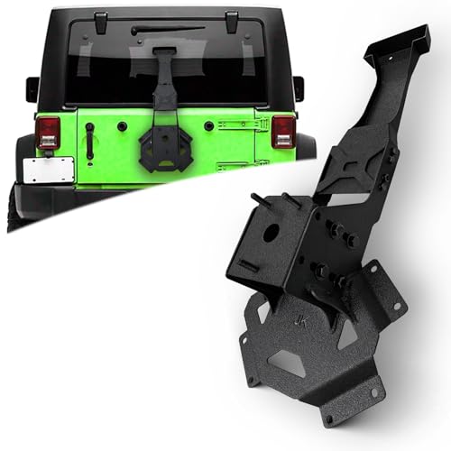 XOOKUN Spare Tire Bracket Fits 2007-2018 Jeep Wrangler JK with OEM Brake Light Mounting Bracket|Brake Light Not Included - Image 1