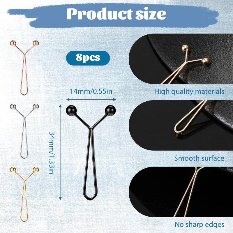 Alrhso 8 Pcs Pant Waist Tightener Buttons Pins for Loose Jeans No Need to Sew Detachable Button Pins Reusable Waist Cincher Clip Metal Brooch for Pants Jeans Skirts - Image 2