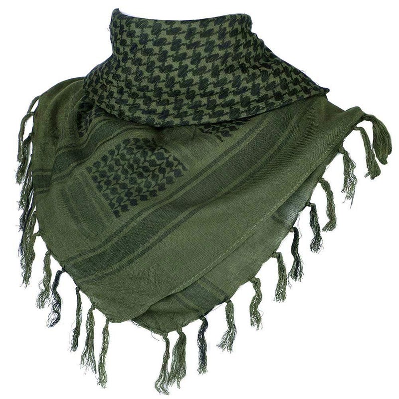 FFNIU Cotton Scarf Military Shemagh Arab Tactical Desert Keffiyeh Thickened Head Neck Scarf Wrap for Women and Men 43"x43" - Image 1