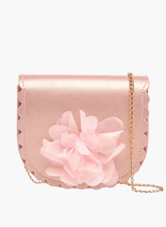 Flora Bella By Shoexpress Girls Applique Detail Sling Bag With Magnetic Closure  - Image 1