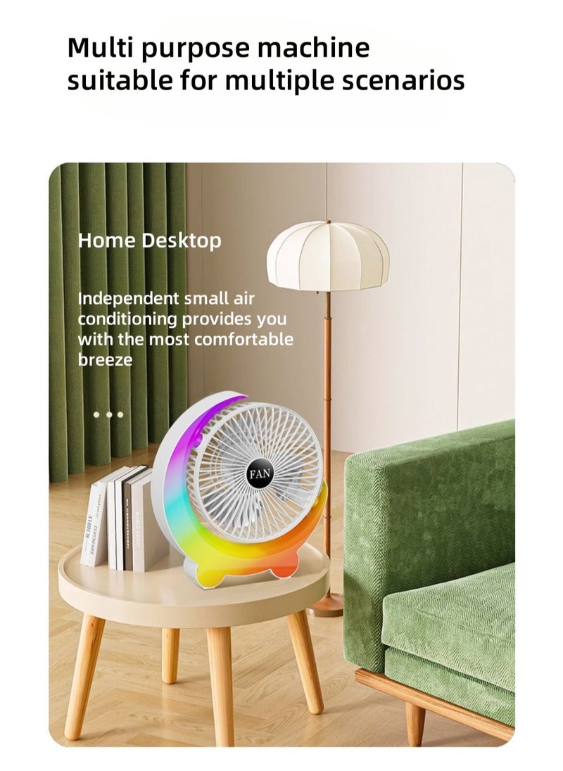 Generic Mini Desktop Air Circulation Fan, Colorful USB Rechargeable Mini Cooling Fan, Portable Cooling Fan  - Image 1