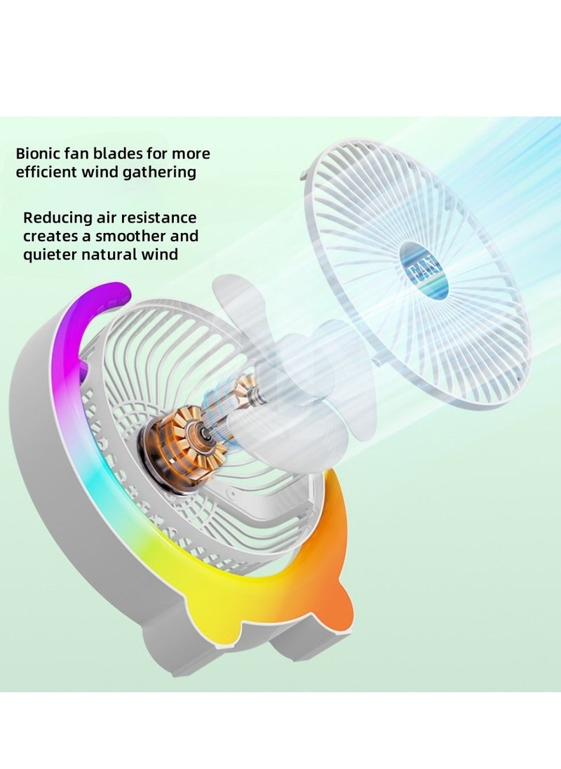 Generic Mini Desktop Air Circulation Fan, Colorful USB Rechargeable Mini Cooling Fan, Portable Cooling Fan  - Image 2