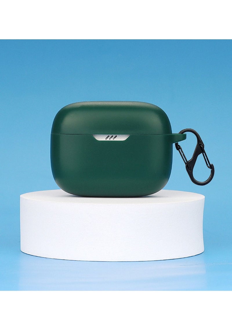 Silicone Case Compatible with JBL Tune 230 NC TWS / T230NC - Case Protective Cover for Headphones - blackish green - Image 2