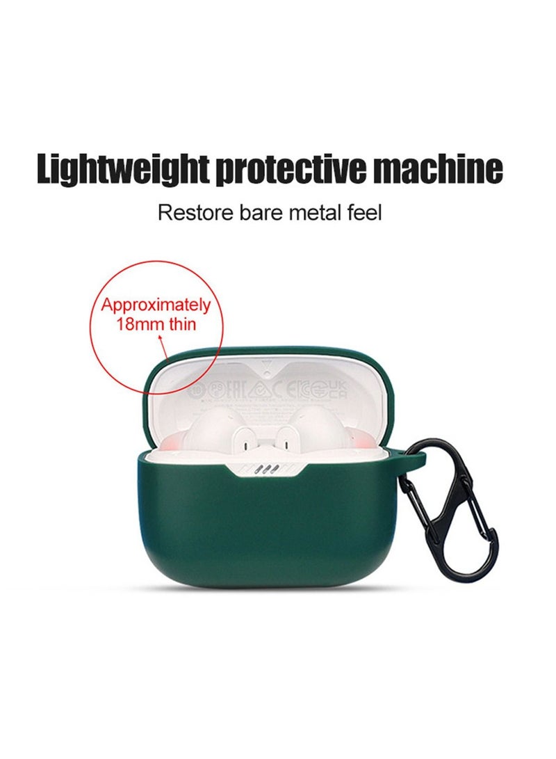 Silicone Case Compatible with JBL Tune 230 NC TWS / T230NC - Case Protective Cover for Headphones - blackish green - Image 3