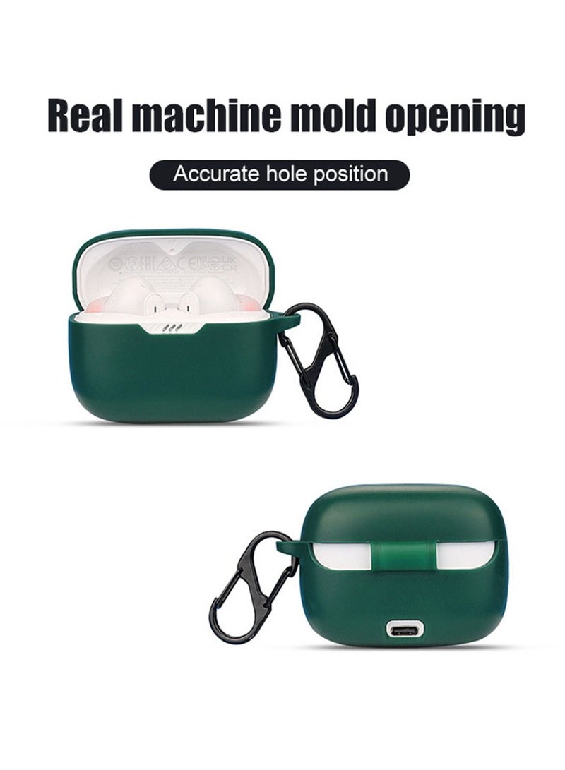 Silicone Case Compatible with JBL Tune 230 NC TWS / T230NC - Case Protective Cover for Headphones - blackish green - Image 4
