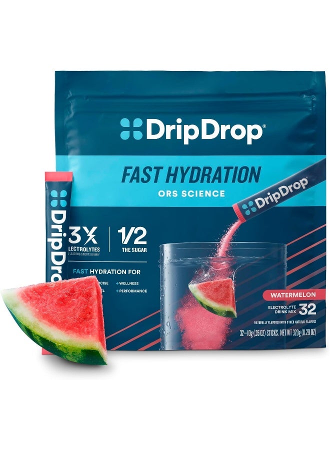 DripDrop Hydration - Watermelon - Electrolyte Drink Mix Single Serve Hydration Powder Packets - Image 1