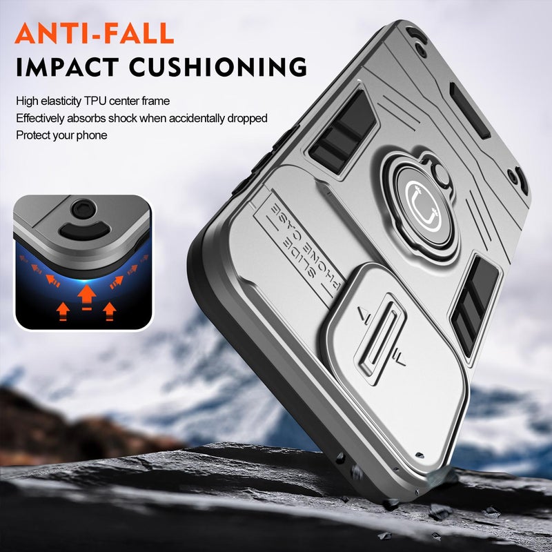 إيروريكس جراب هاتف مزود بحلقة تثبيت كام شيلد لهاتف Infinix Note 50s (رمادي) - Image 5