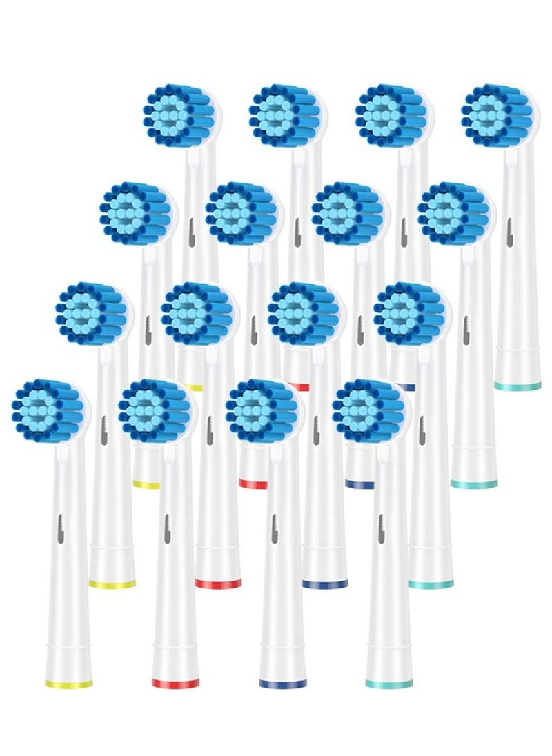 AOBAMA Replacement Toothbrush Heads Compatible With Oral B Braun Electric Toothbrush , 16 Pack White Sensitive Toothbrush Heads Refill For /7000 /Pro 1000 /9600 /500 /3000 /8000  - Image 1