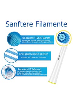 AOBAMA Replacement Toothbrush Heads Compatible With Oral B Braun Electric Toothbrush , 16 Pack White Sensitive Toothbrush Heads Refill For /7000 /Pro 1000 /9600 /500 /3000 /8000  - Image 2
