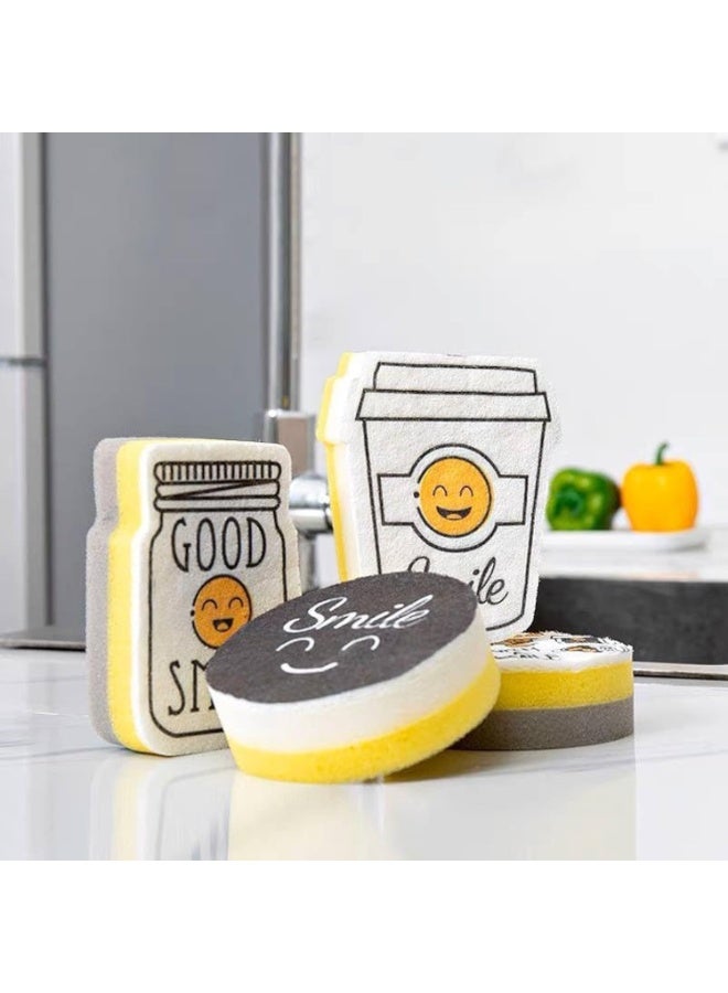 zoba Set of 4 versatile microfiber dishwashing sponges, 3 layers, won't scratch dishes – effective and long-lasting - Image 1