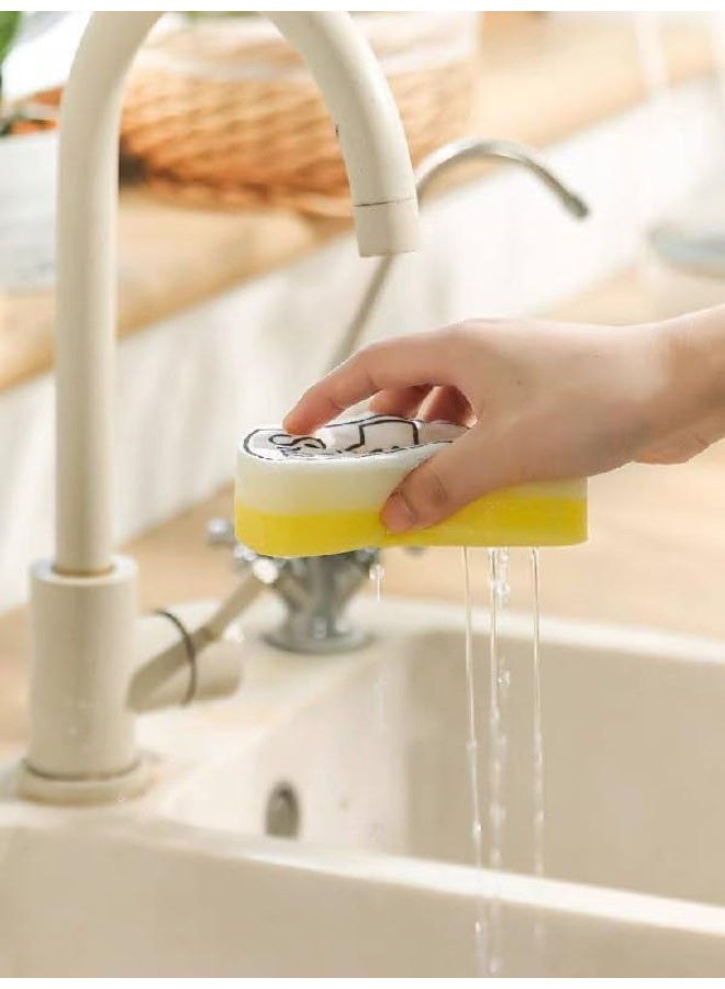 zoba Set of 4 versatile microfiber dishwashing sponges, 3 layers, won't scratch dishes – effective and long-lasting - Image 2