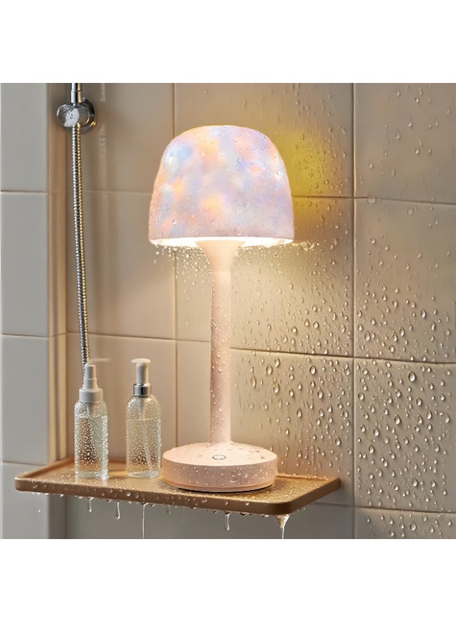 Water Ripple Effect Lamp, 16 Colors Aurora Table Lamp with Remote & Touch Control, Dynamic Rotating Mood Light for Bedroom Living Room Party Decor, IP44 Splash Proof, 12.7*12.7*32.1CM White - Image 1