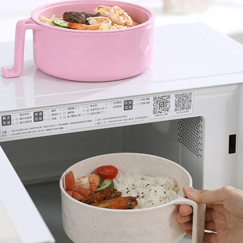 MIIDNTLX Microwave Ramen Bowl,Microwave Ramen Cooker,Mixing Salad Rice Pasta Fruit Instant Noodles Soup Food Kitchen Plastic Plates Bowls with Lid Set College Dorm Room Essentials,Black - Image 5