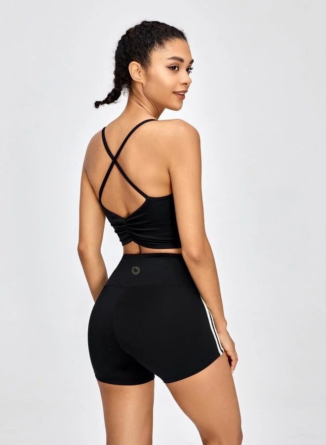 Kawn.yoga Licorice Black Womens X Back Sports Bra for Women | Best Price UAE