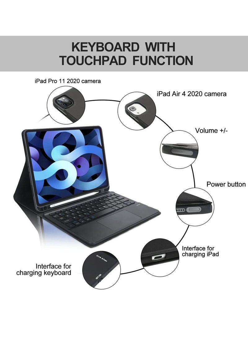 TIGER New Keyboard Case Compatible for iPad Air 4th Generation – Detachable Wireless Bluetooth Trackpad Keyboard Case for iPad, Lightweight, Durable, Full Protection for iPad Air 4, Typing & Touchpad Functionality - Image 2