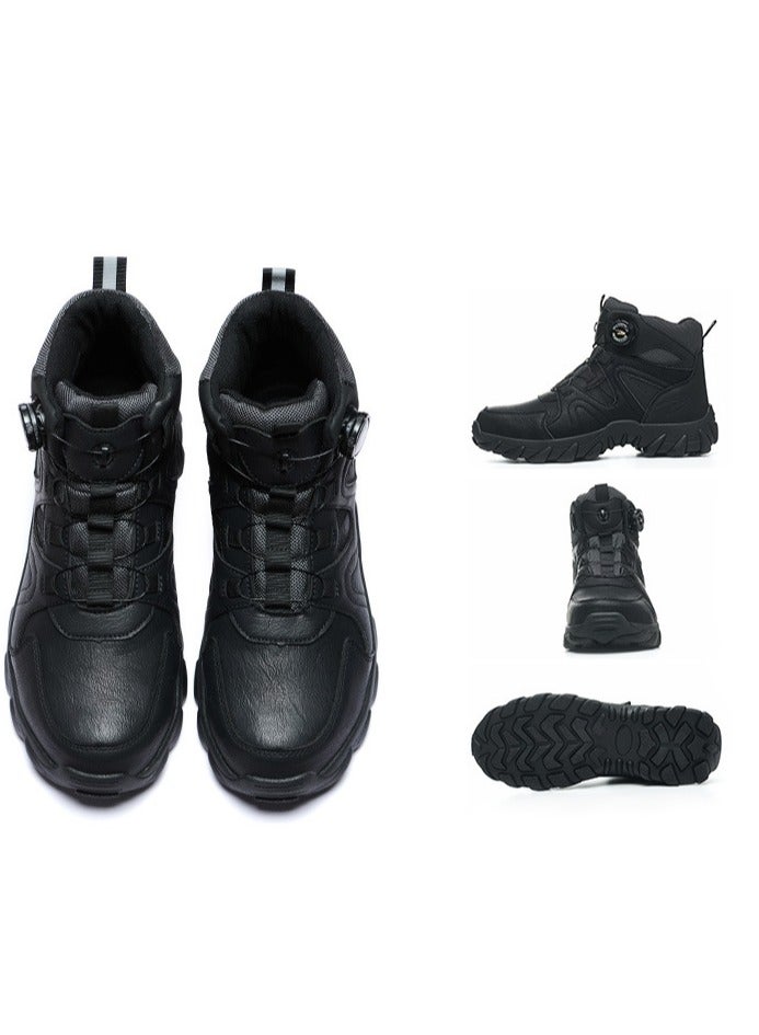 NIBEMINENT Men's Safety Boots Work Boots Anti-smashing Anti-puncture Men Boots High Top Outdoor Safety Shoes Protective Steel Toe Shoes