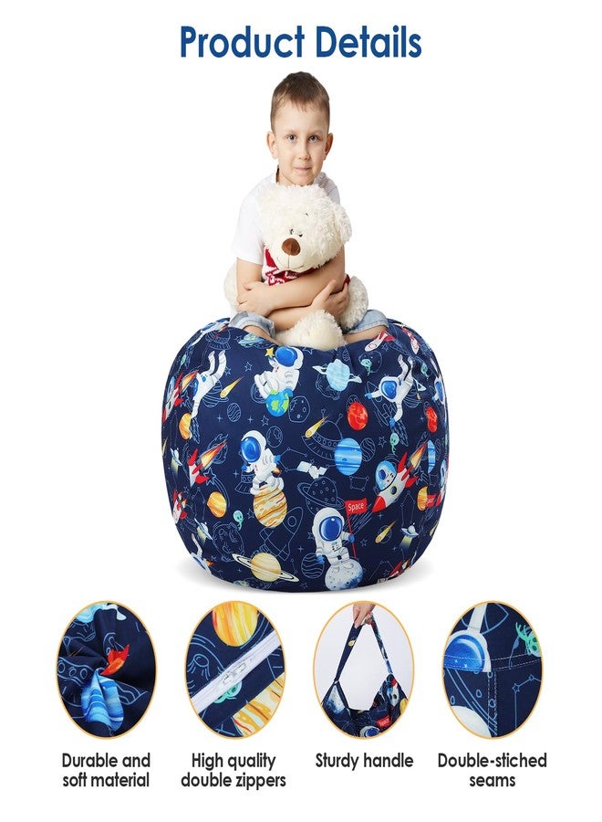 decalsweet Bean Bag Chair for Kids Stuffed Animal Storage Beanbag Chairs,Toddler Toy Storage Organizer for Girls and Boys,Large 32'' Cover Only（No Filling - Image 4