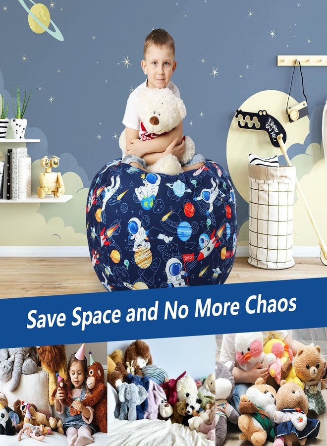 decalsweet Bean Bag Chair for Kids Stuffed Animal Storage Beanbag Chairs,Toddler Toy Storage Organizer for Girls and Boys,Large 32'' Cover Only（No Filling - Image 2