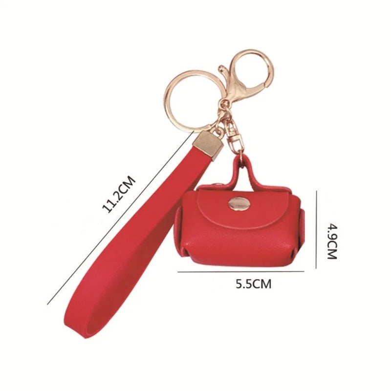 Leather mini wallet with keychain design for compact storage - Image 2