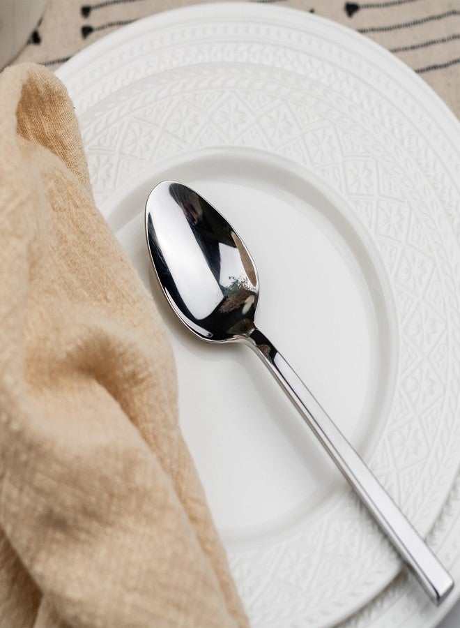 Alata Cube 12-Piece Forged Dinner Spoons Stainless Steel, Mirror Finish, Dishwasher Safe - Image 2