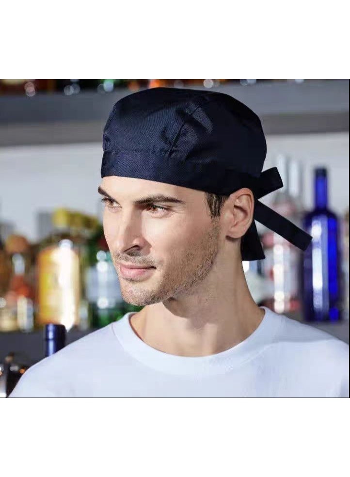 Chefs Hat Adjustable Tie Chef Cap Breathable Cooking Kitchen Hat for Women Men - Image 3