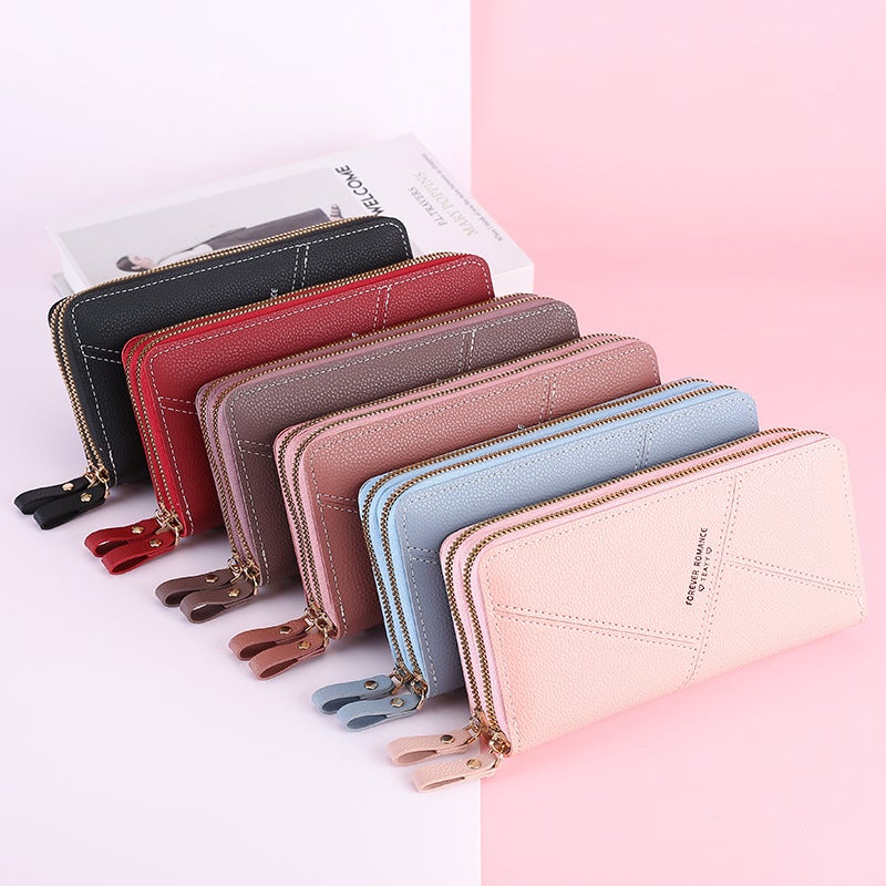 Multifunctional Solid Color PU Leather Wallet, RFID Blocking Design Portable Daily Storage Purse for Cards Cash Coin Business Use - Image 4