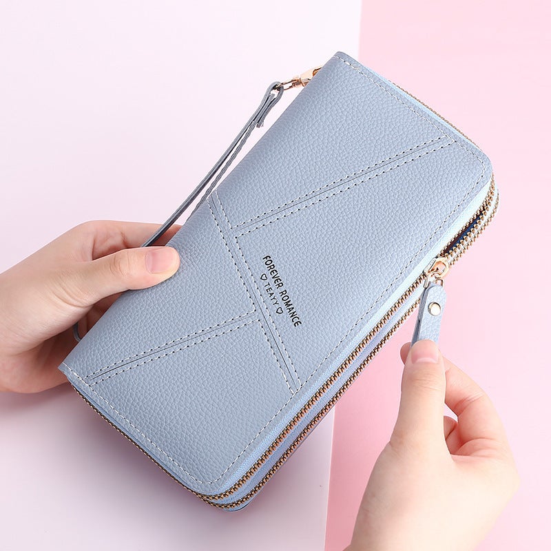 Multifunctional Solid Color PU Leather Wallet, RFID Blocking Design Portable Daily Storage Purse for Cards Cash Coin Business Use - Image 2