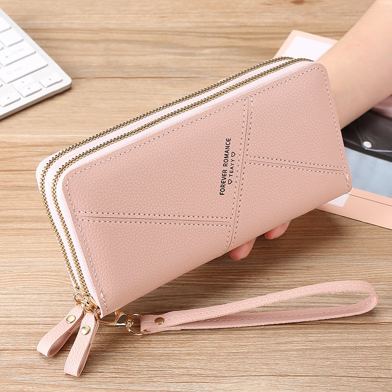 Multifunctional Solid Color PU Leather Wallet, RFID Blocking Design Portable Daily Storage Purse for Cards Cash Coin Business Use - Image 1