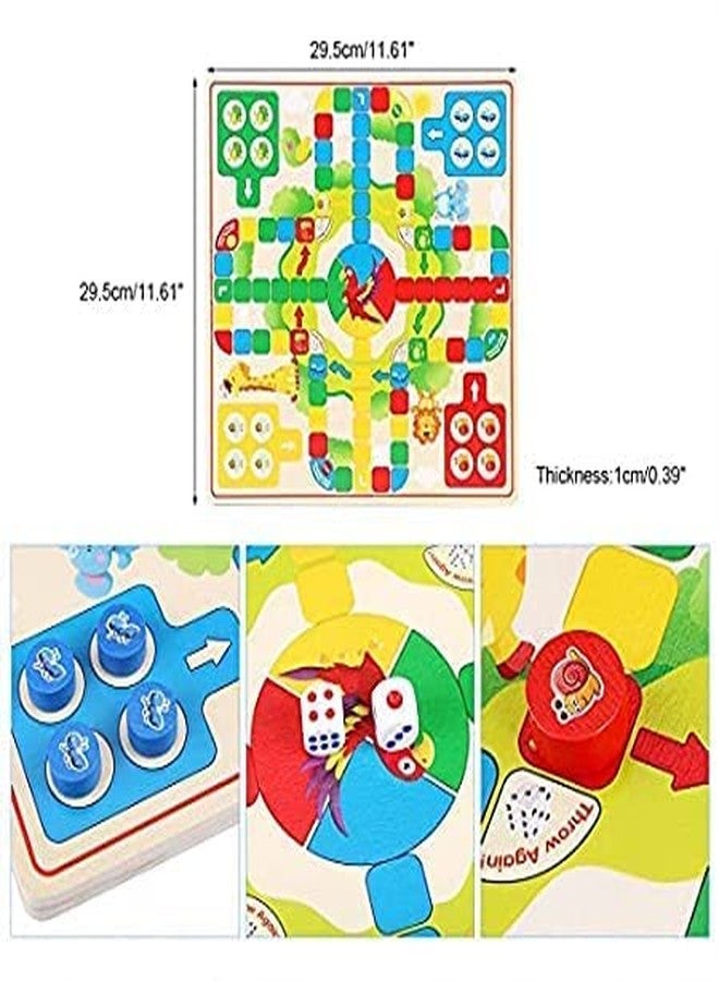 Little Mind KNK - Chinese Checker Board & Ludo 2 in 1 Premium Wooden Classic Board Game for Adults and Kids Superb Family Office Game | Picnic Toys 3+ Years (2 in 1 Checkers Ludo) - Image 2
