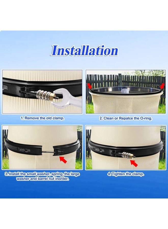 salangid 190003 Tension Control Clamp Kit Replacement for Pentair Pool and Spa Filter - Image 5
