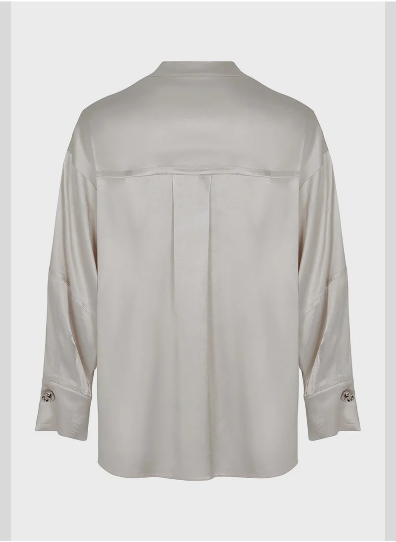 Nocturne Satin Button Down Shirt