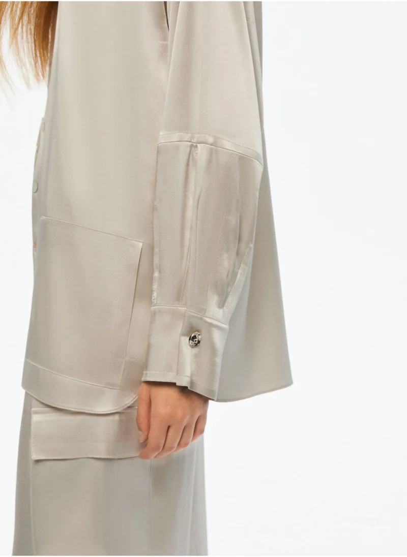 Nocturne Satin Button Down Shirt