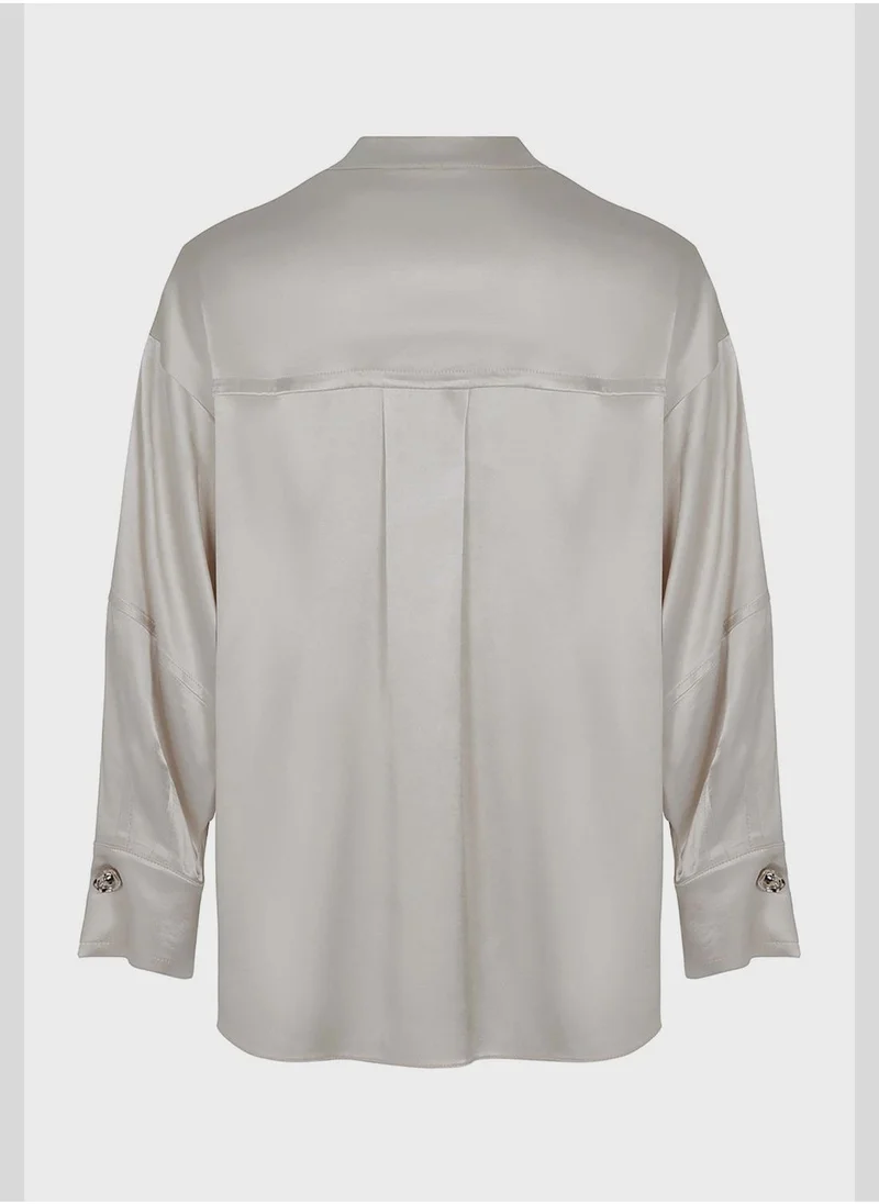 Nocturne Satin Button Down Shirt