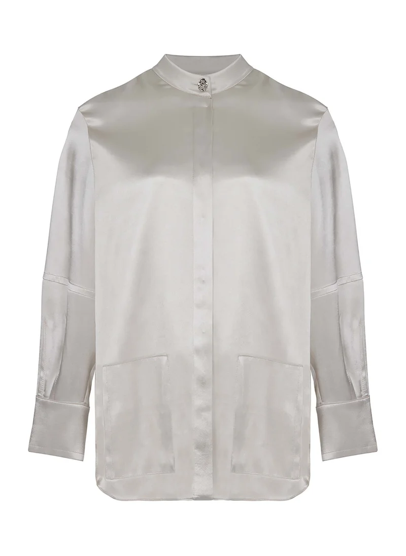 Nocturne Satin Button Down Shirt