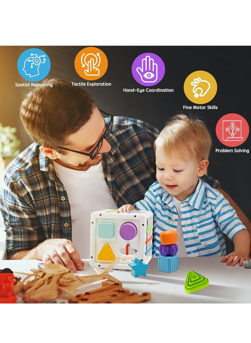 مجموعة مكعبات للاطفال بعمر 12-18 شهر، العاب اطفال للاولاد والبنات بعمر 18 شهر، هدايا عيد الميلاد الاول للاولاد والبنات، العاب حسية للاطفال بعمر 12 شهر - Image 5