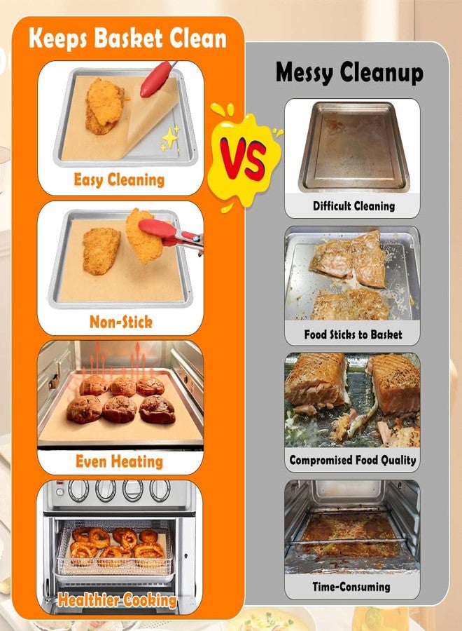 YQL 9x11 Inch 150PCS Air Fryer Disposable Liners, Unbleached Parchment Paper Rectangular for Cuisinart Air Fryer, Breville Smart Oven BOV900BSS/Black and Decker Toaster Oven Baking Sheet Accessories - Image 5