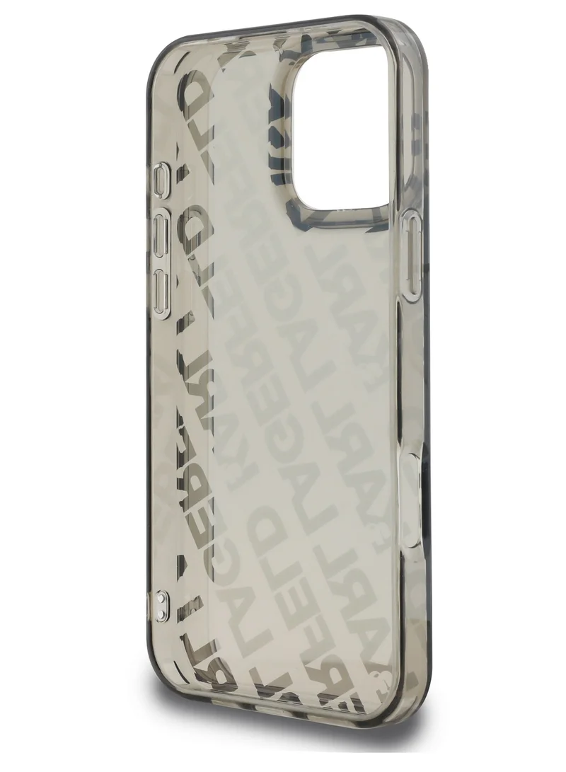 Karl Lagerfeld IML Repeat Logo Hard Case for iPhone 16 Pro Max / Drop protection / Slim Profile / Lightweight /Easy Snap-On / Comfortable Grip - Silver