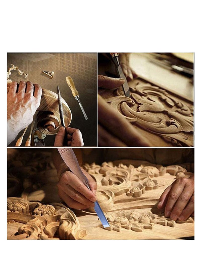 Y&D - 12 Pcs Professional Wood Carving Chisel Set Sharp Woodworking Tools with Carrying Bag Great for Beginners - Image 1
