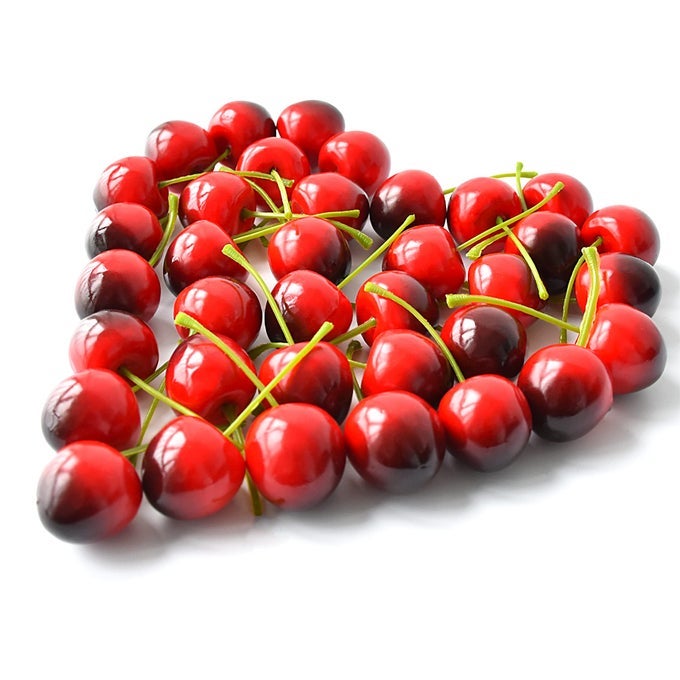 36 Pcs Artificial Lifelike Cherries Fake Cherry Simulation Fruit Ornament for Home Kitchen Wedding Party Decoration Photography Prop Red Black