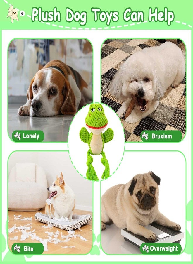 TONYFY Plush Squeaky Knot Dog Toys for Puppy, Small, Medium Dogs, Cute Stuffed Animal Shaped Interactive Chew Toys with Rope Knots, Squeaker, Crinkle Paper (Green Frog) - Image 4