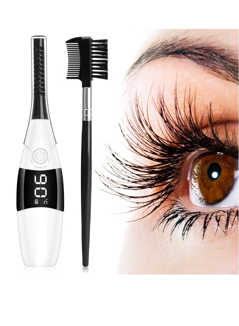SYOSI Heated Eyelash Curler Double Sided Heated Comb with LCD Display - Image 1