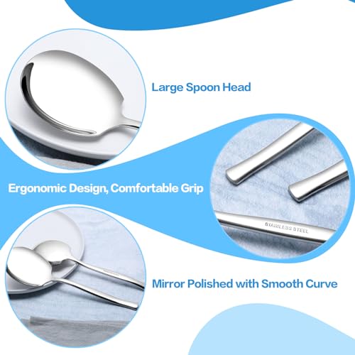 Pekky 8 Pieces Stainless Steel Buffet Serving Spoons - Image 3